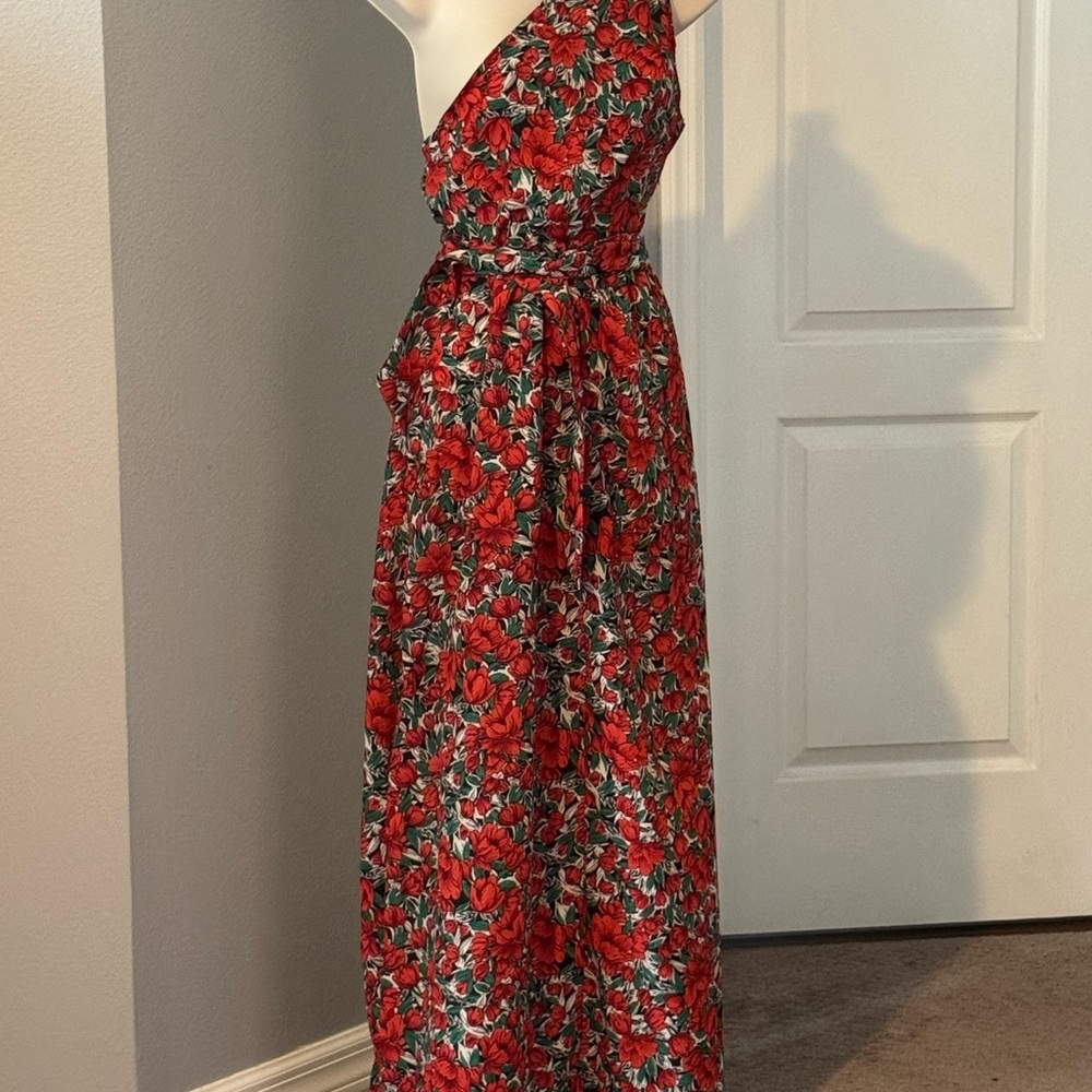 SHEIN Red Floral One-Shoulder Dress- NWOT